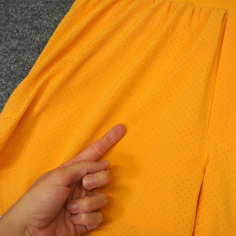 Lululemon Fast and Free Shorts Mens Medium Orange Perforated Lined Athletic Gym